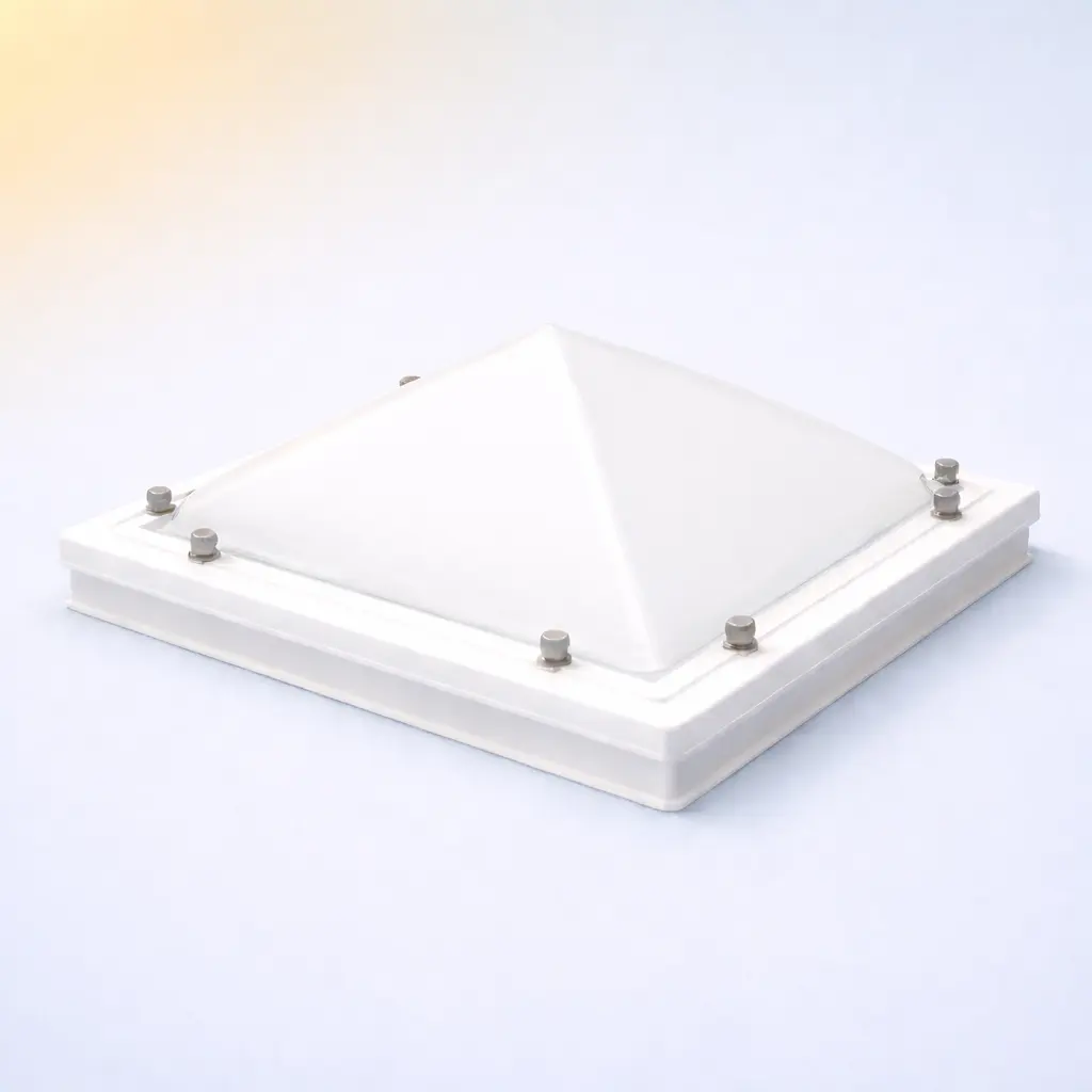 Lichtkoepel Polycarbonaat Piramide Driewandig Opaal